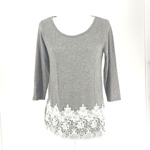 Soft Lace Grey Crochet Top